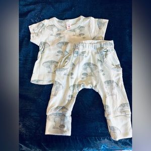 Kate Quinn mushroom pattern set 🍄- green - size 12-18 months